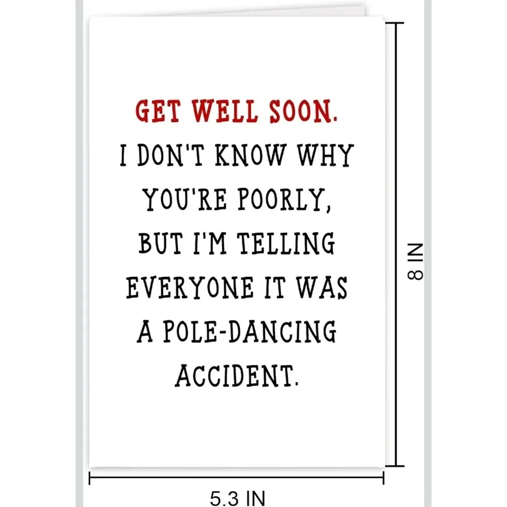 Funny Get Well Soon Cards for Him Her, Humorous Encouragement Lot Of 10